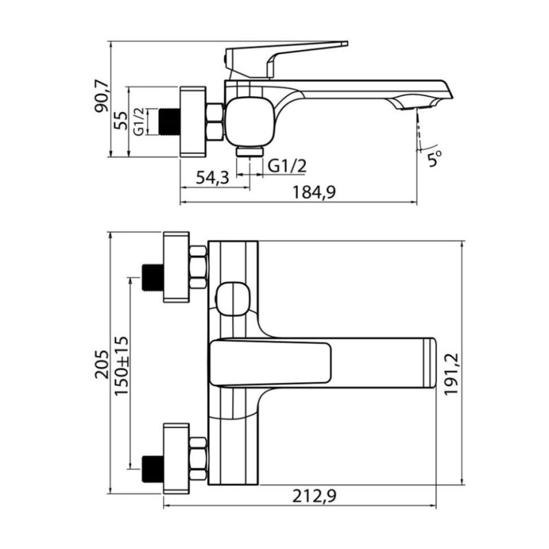 Μπαταρία λουτρού με τηλέφωνο, στήριγμα τηλεφώνου & σπιράλ 087489 Romeo Interflex