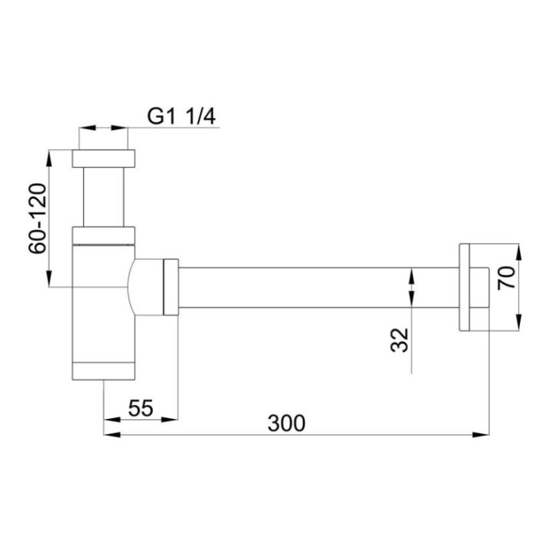 Σιφών νιπτήρος Round 127530 Interflex