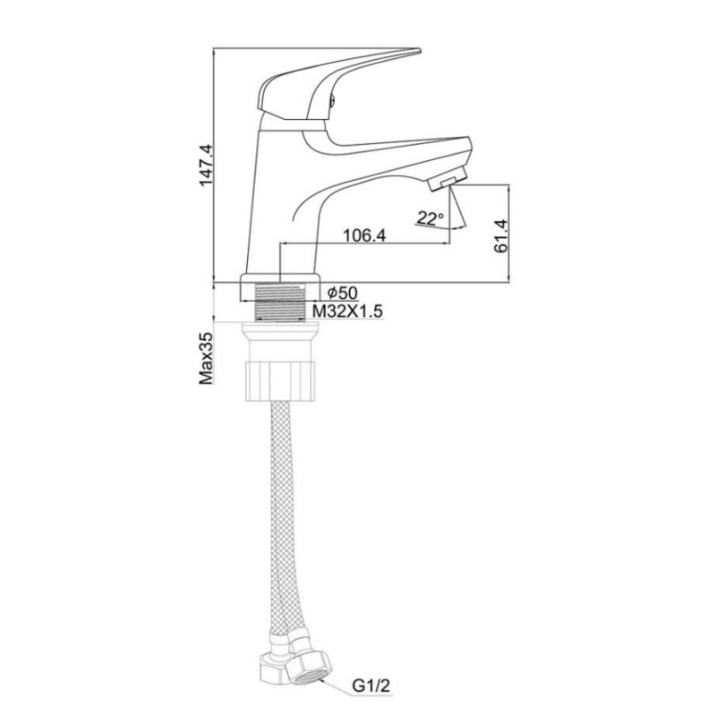 Μπαταρία νιπτήρος 086696 Shark Interflex