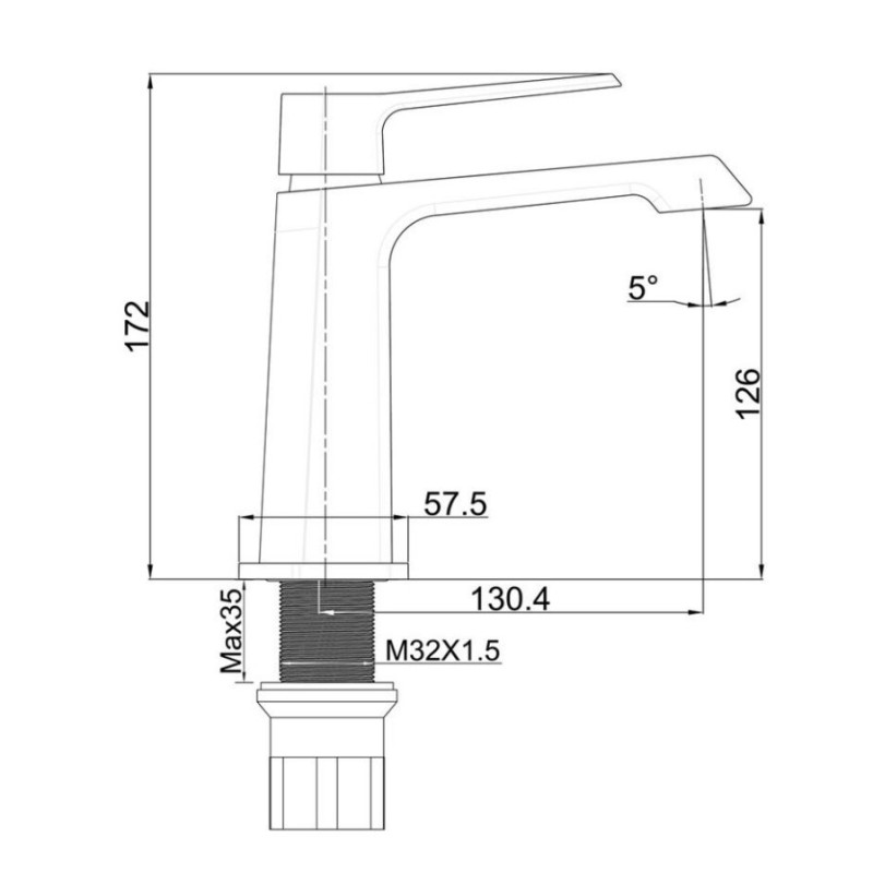 Μπαταρία νιπτήρος 087751 Slash Interflex