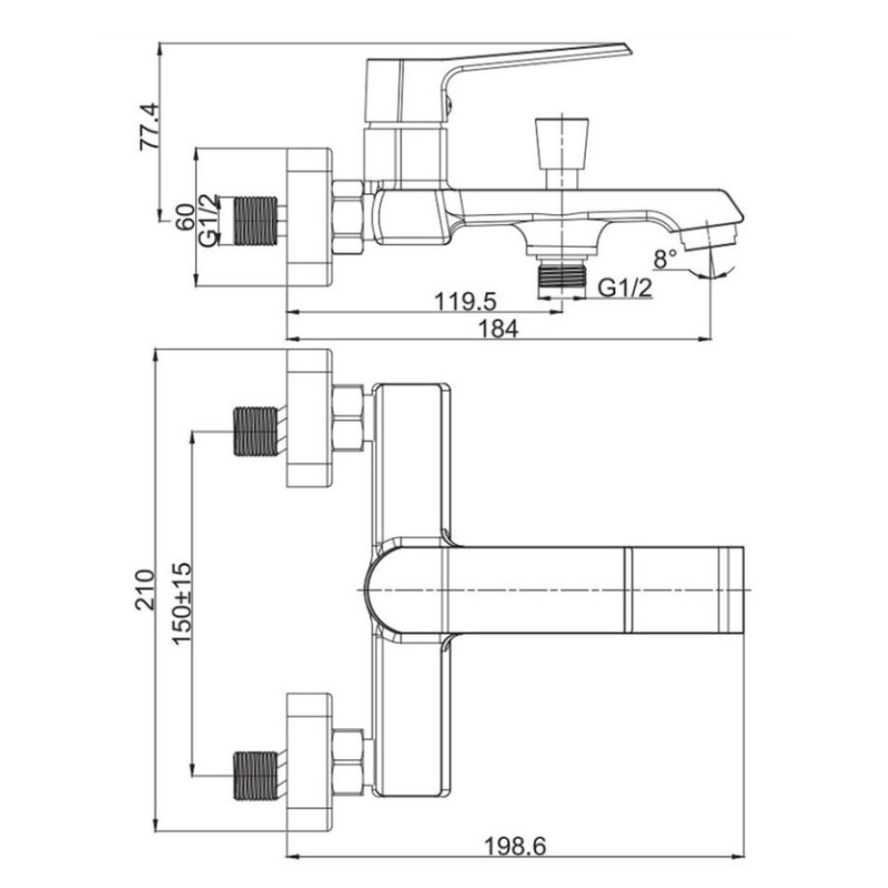 Μπαταρία λουτρού με τηλέφωνο, στήριγμα τηλεφώνου & σπιράλ 087753 Slash Interflex