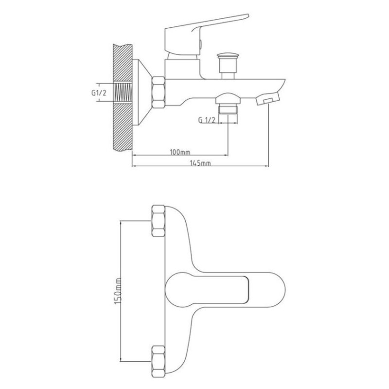 Μπαταρία λουτρού με τηλέφωνο, στήριγμα τηλεφώνου & σπιράλ 086700 Slim Interflex