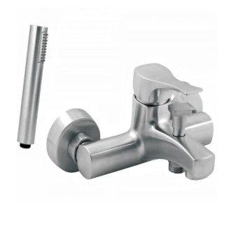 Μπαταρία λουτρού με τηλέφωνο, στήριγμα τηλεφώνου & σπιράλ 084062 Steel Interflex