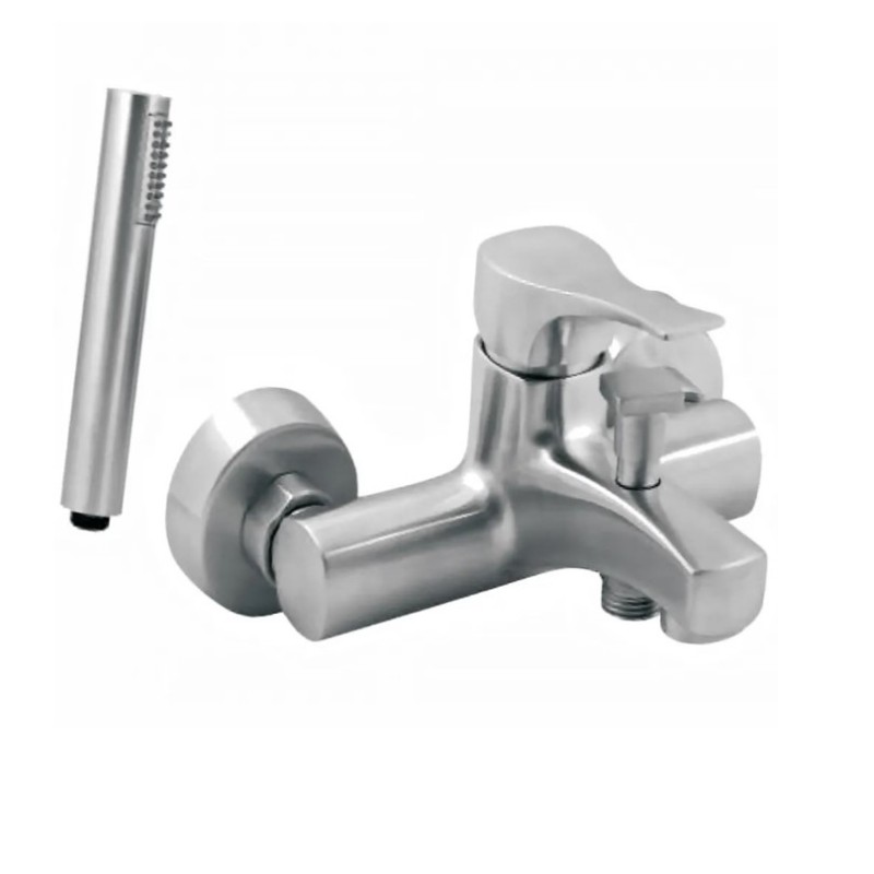 Μπαταρία λουτρού με τηλέφωνο, στήριγμα τηλεφώνου & σπιράλ 084062 Steel Interflex