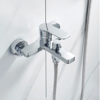 Μπαταρία λουτρού με τηλέφωνο, στήριγμα τηλεφώνου & σπιράλ 087746 Symbol Interflex