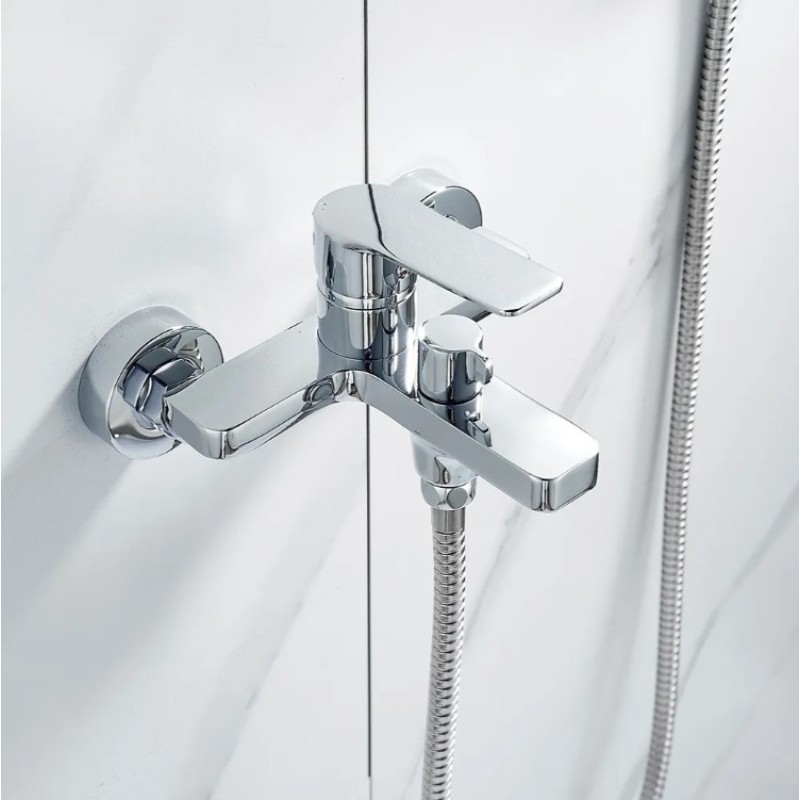 Μπαταρία λουτρού με τηλέφωνο, στήριγμα τηλεφώνου & σπιράλ 087746 Symbol Interflex