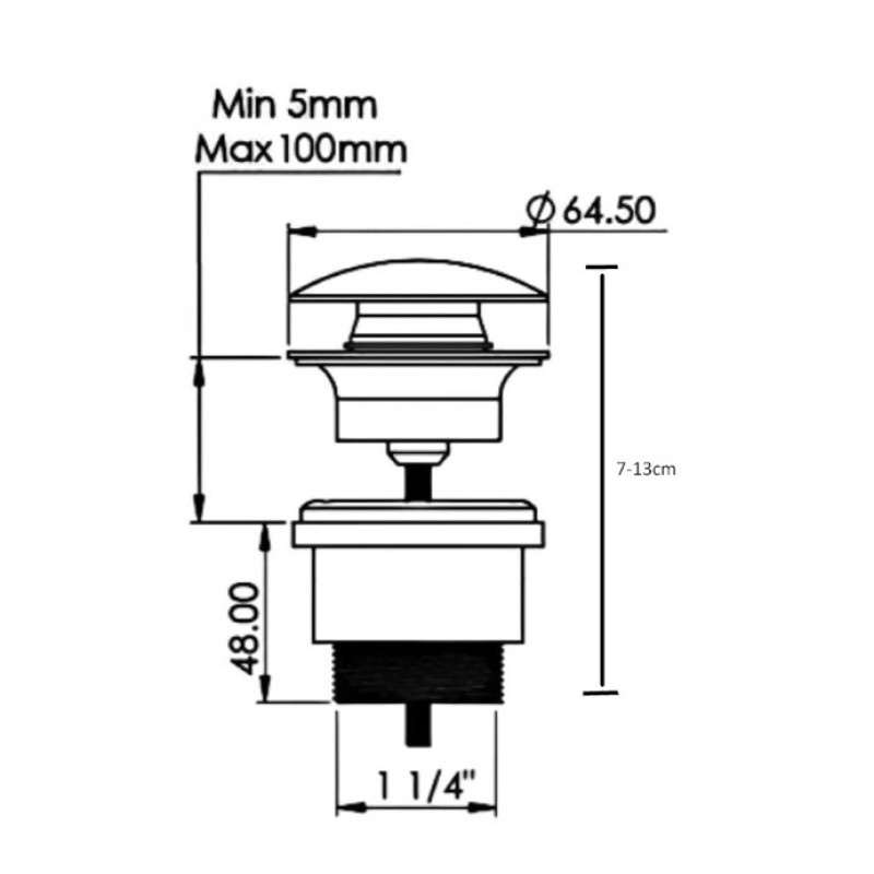 Βαλβίδα νιπτήρος clic-clac 127385 Universal Interflex