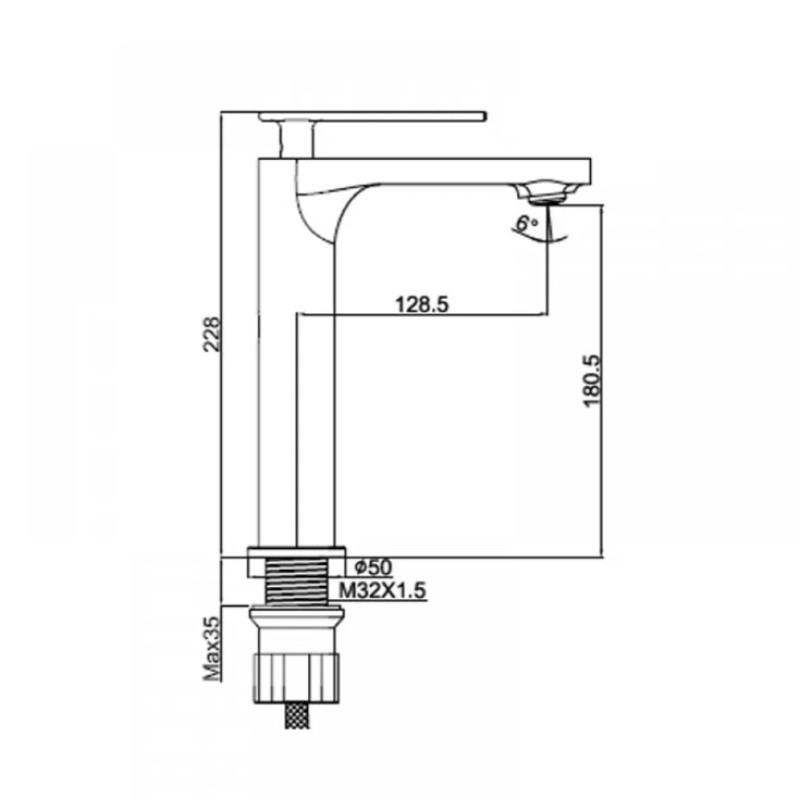 Μπαταρία νιπτήρος υψηλή 086792 Zen Interflex