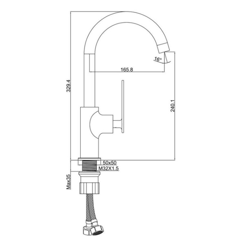 Μπαταρία νιπτήρος υψηλή 087079 Zen Interflex