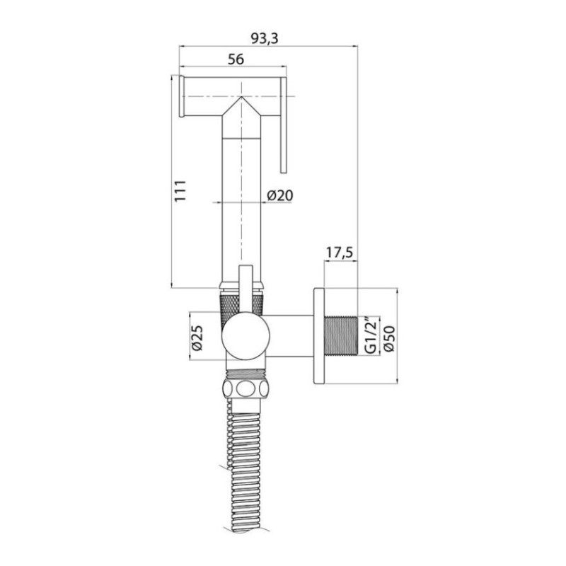 Σετ διακόπτη εντοιχισμού μπιντέ με στήριγμα Round 097078 Interflex
