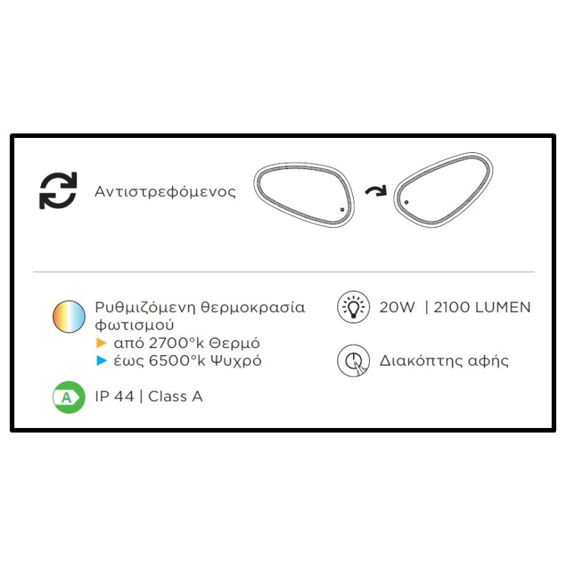 Καθρέπτης μπάνιου Led 80x45cm Joker Luminor 