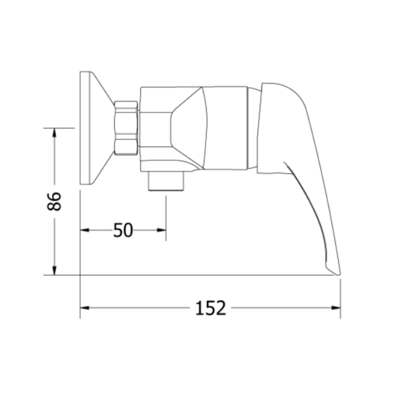 Μπαταρία ντουζιέρας αναμεικτική Elit 00-02003 Modea 