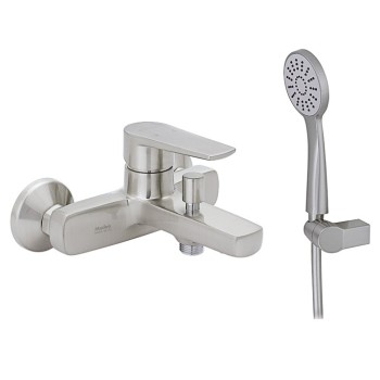 Μπαταρία λουτρού αναμεικτική Optima Brushed Nickel 00-02562 Modea 
