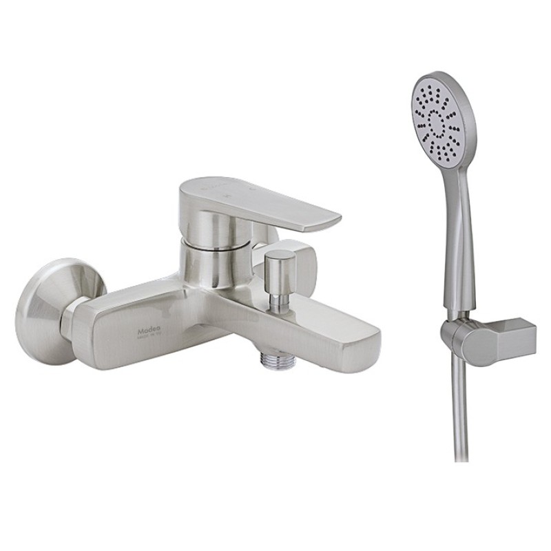 Μπαταρία λουτρού αναμεικτική Optima Brushed Nickel 00-02562 Modea 