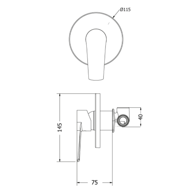 Μίκτης εντοιχισμού 1 εξόδου Optima 00-07520 Modea