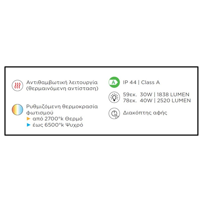 Καθρέπτης μπάνιου Led Polar Luminor