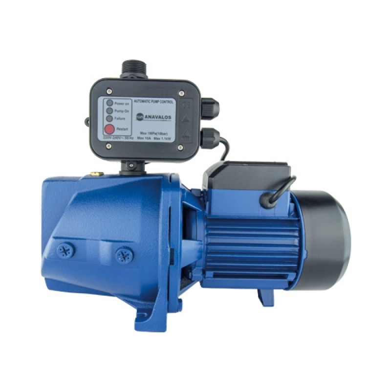 Πιεστικό συγκρότημα Controlkit 100B με οριζόντια αντλία επιφανείας Jet 100B και ρυθμιζόμενο ελεγκτή πίεσης Anavalos