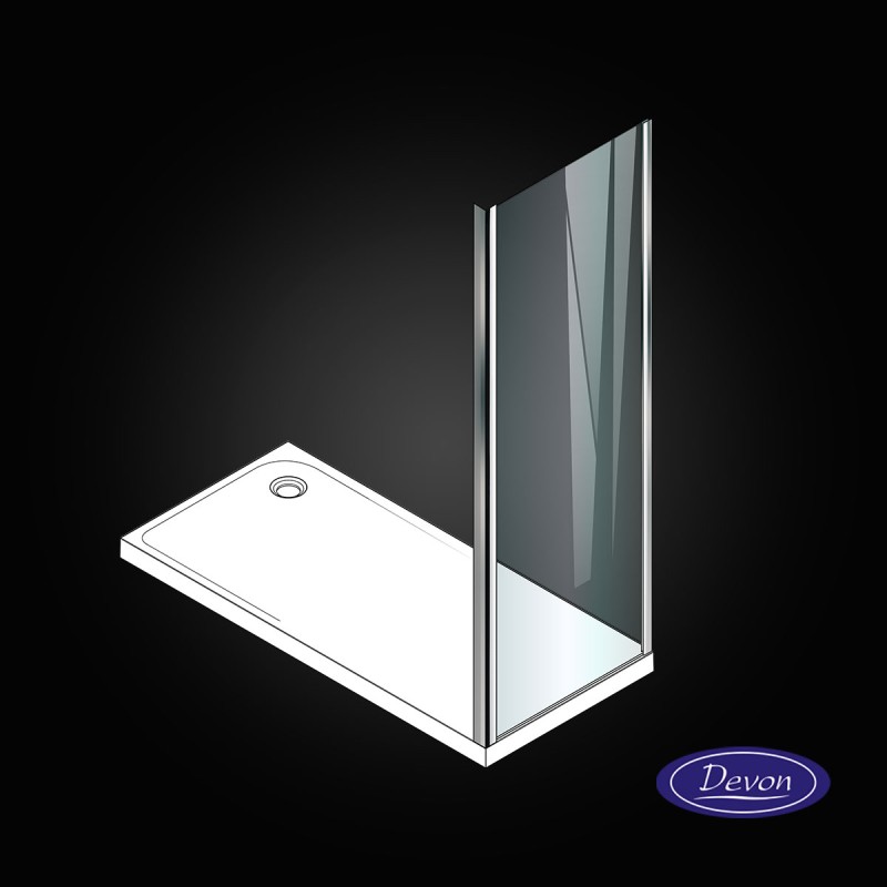 Πλαϊνό πάνελ ντουζιέρας h.185cm χρωμέ SPBI Primus Plus Bi-fold Devon