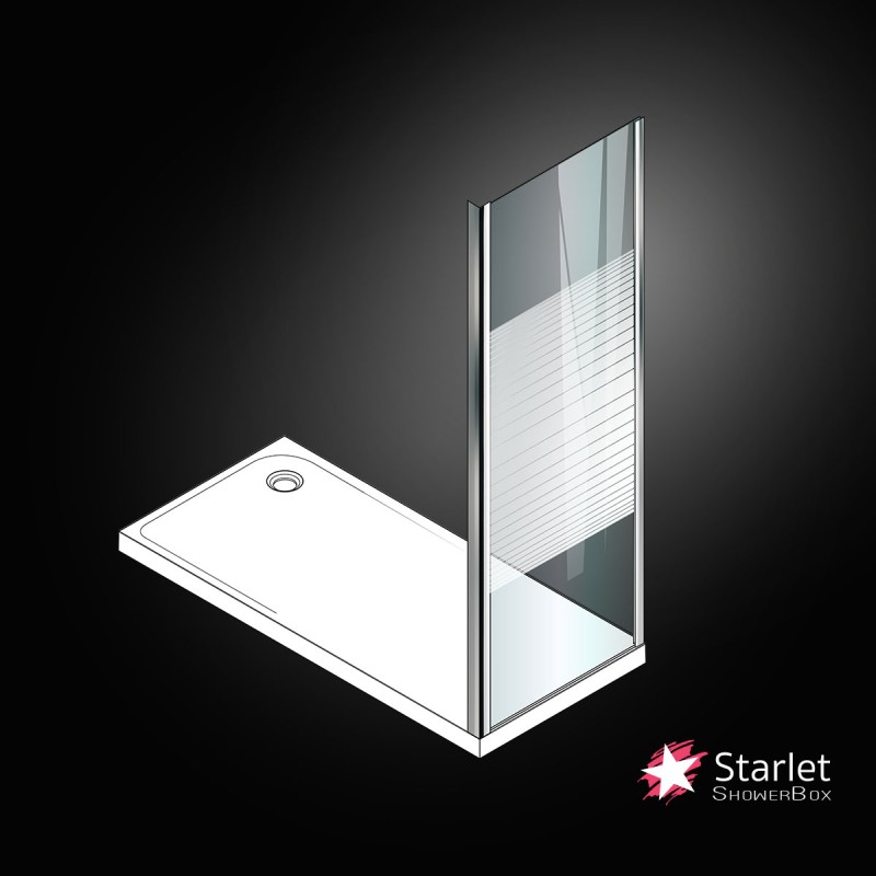 Πλαϊνό πάνελ ντουζιέρας stripes / χρωμέ SPS_S-100 Starlet