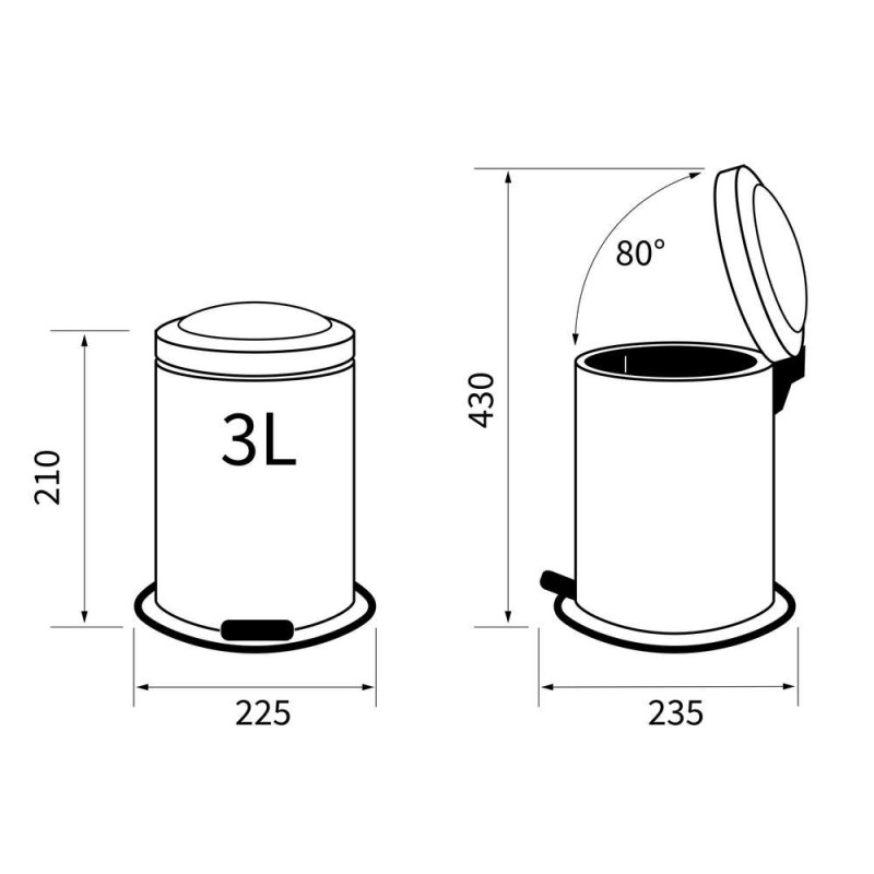 Επιδαπέδιο χαρτοδοχείο 3L Acero Sealskin