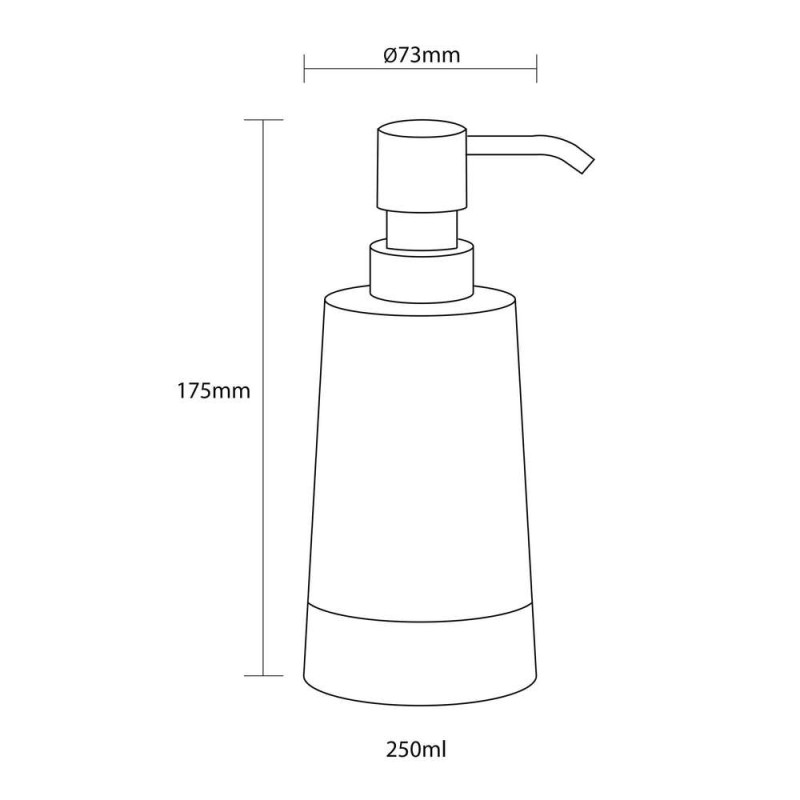 Επικαθήμενος διανομέας υγρού σαπουνιού 250ml Glossy Sealskin