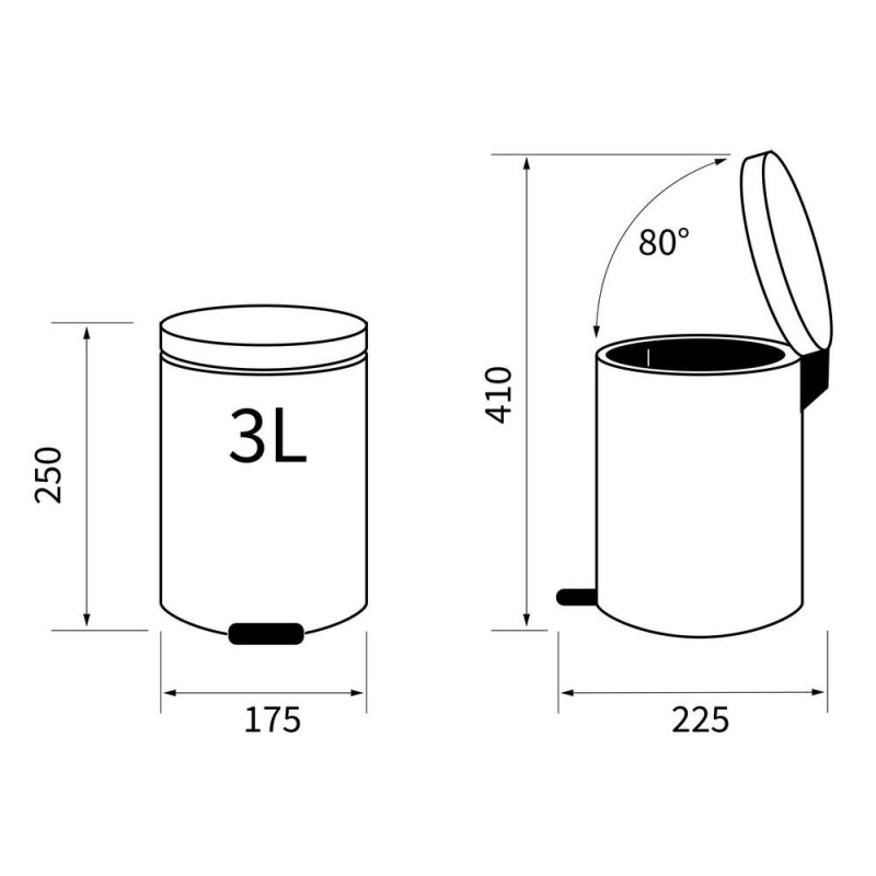 Επιδαπέδιο χαρτοδοχείο 3L Industrial Sealskin