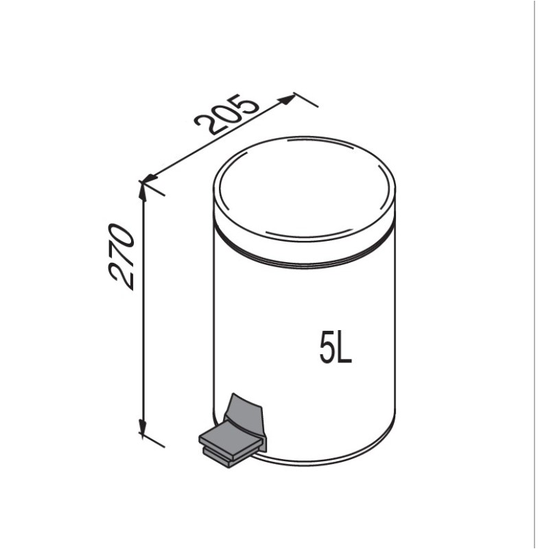 Επιδαπέδιο χαρτοδοχείο 5L 605-221 Cora