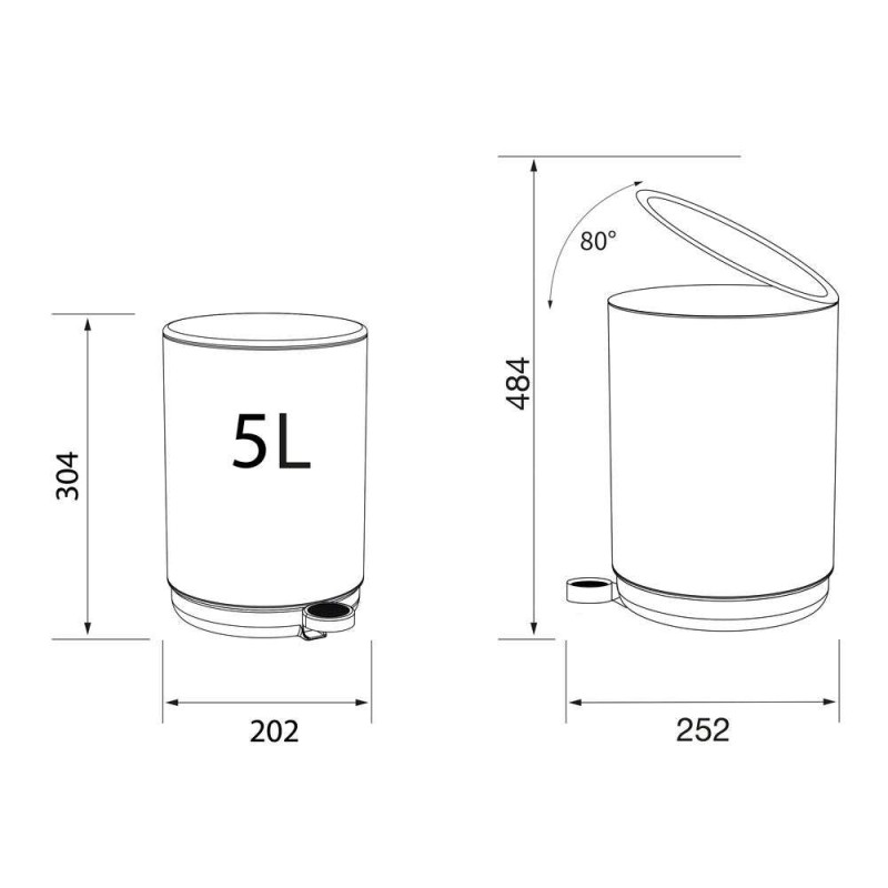 Επιδαπέδιο χαρτοδοχείο 5L Mind Sealskin
