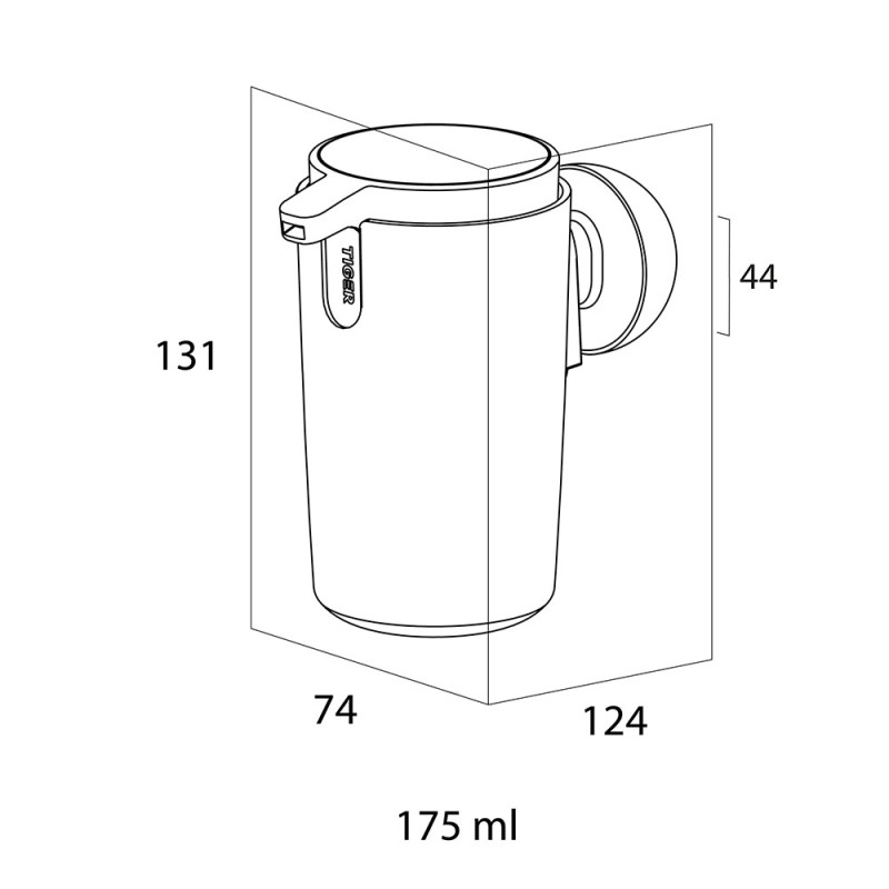 Επίτοιχος διανομέας υγρού σαπουνιού 175ml 800253 Cooper Tiger
