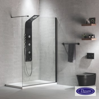 Διαχωριστικό ντουζιέρας h.220cm black matt IWH_C-400 Iwis Walk-in Devon