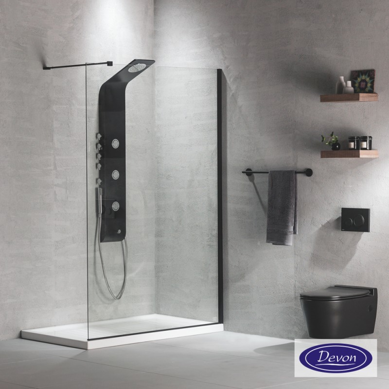 Διαχωριστικό ντουζιέρας h.220cm black matt IWH_C-400 Iwis Walk-in Devon