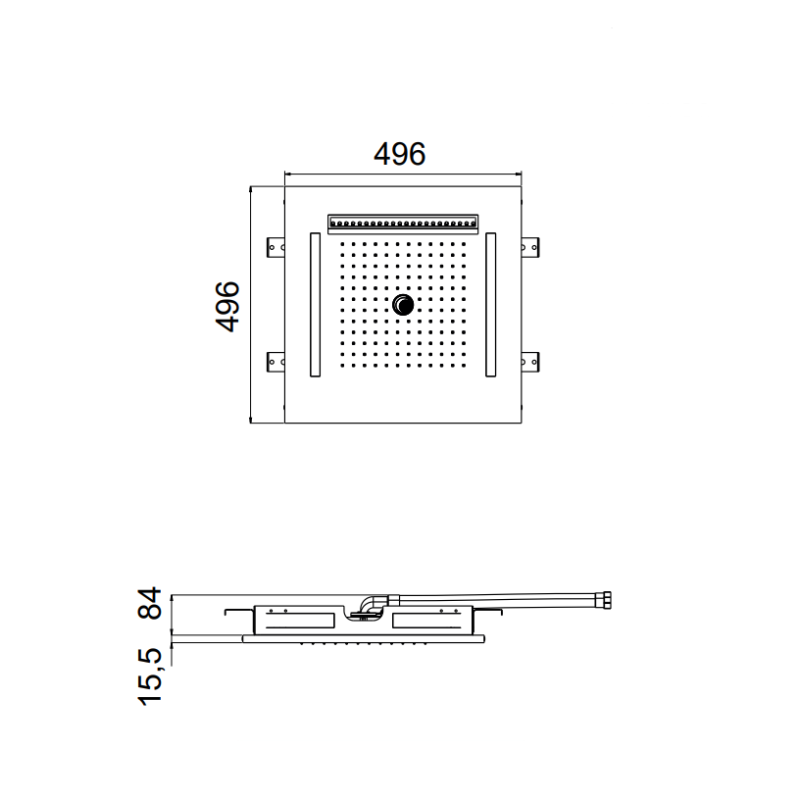 Κεφαλή ντους εντοιχισμού οροφής E044302 Temotion Icicle Almar Κεφαλή ντους εντοιχισμού οροφής E044302 Temotion Icicle Almar