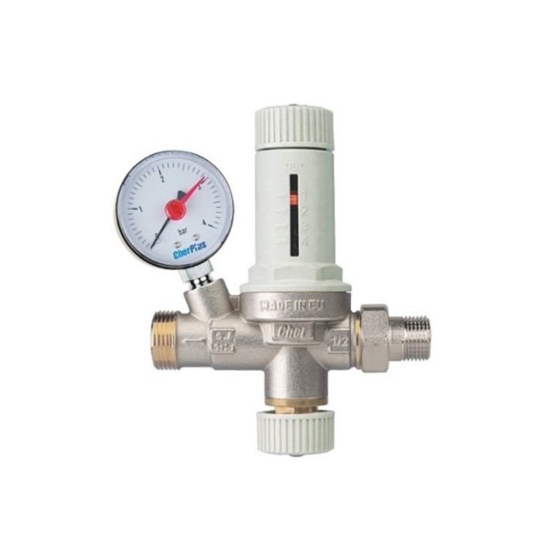 Αυτόματος πλήρωσης βαρέος τύπου με μανόμετρο 1/2'' Cherbros
