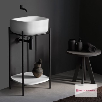 Έπιπλο μπάνιου (σετ) βάση και νιπτήρας (χωρίς οπή) 270209-NROP300+5501-300 Laila T45 | Self Sca..