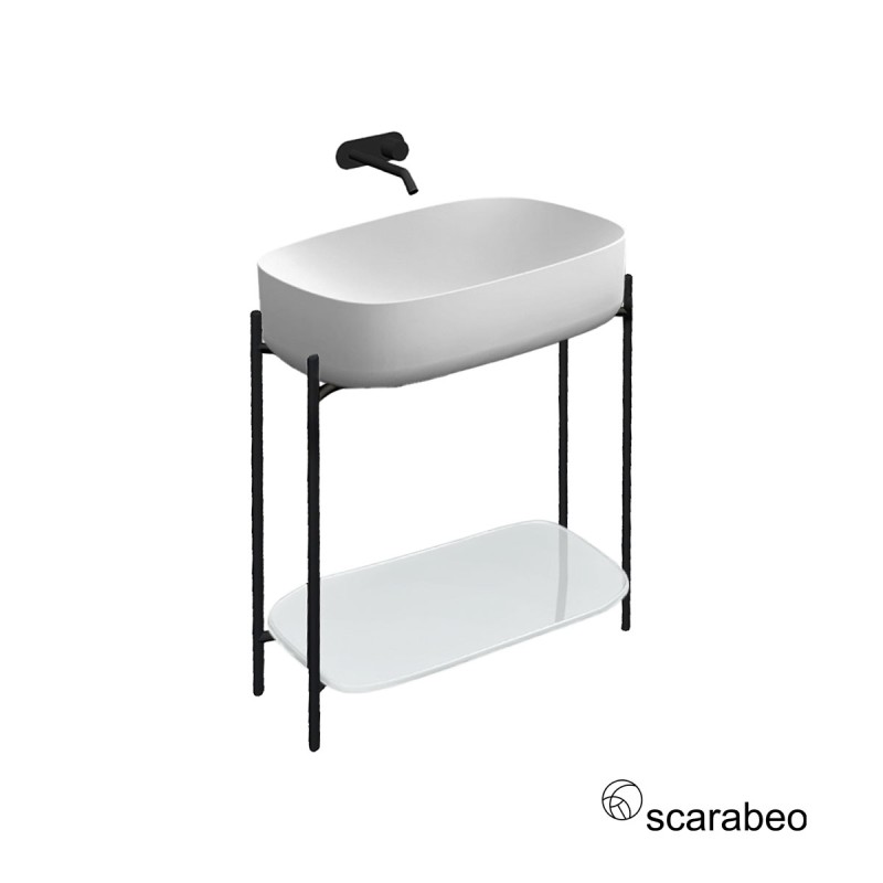 Έπιπλο μπάνιου 74x43x77,5cm χωρίς οπή, με σκελετό μεταλλικό, ράφι και νιπτήρα Laila 75 / Shelf Scarabeo Έπιπλο μπάνιου 74x43x77,5cm χωρίς οπή, με σκελετό μεταλλικό, ράφι και νιπτήρα Laila 75 / Shelf Scarabeo