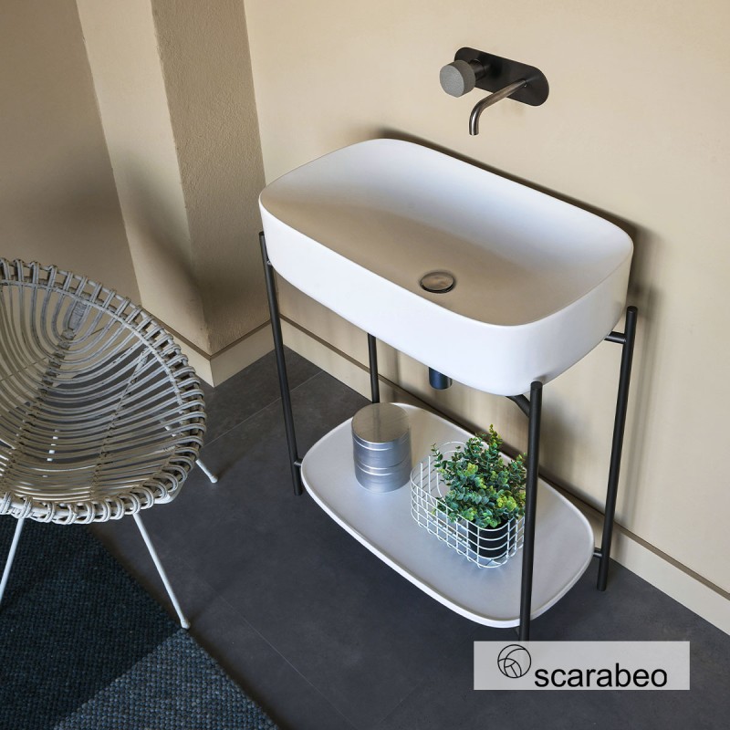 Έπιπλο μπάνιου 74x43x77,5cm χωρίς οπή, με σκελετό μεταλλικό, ράφι και νιπτήρα Laila 75 / Shelf Scarabeo Έπιπλο μπάνιου 74x43x77,5cm χωρίς οπή, με σκελετό μεταλλικό, ράφι και νιπτήρα Laila 75 / Shelf Scarabeo