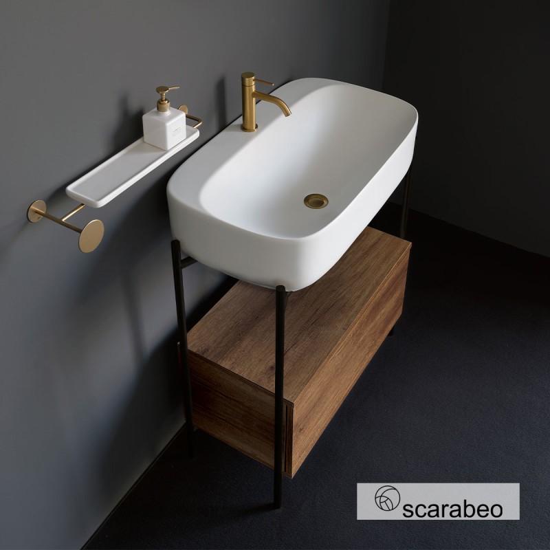 Έπιπλο μπάνιου 74x43x77,5cm με οπή, σκελετό μεταλλικό, συρτάρι και νιπτήρα Laila 75 / Hi-Box Scarabeo Έπιπλο μπάνιου 74x43x77,5cm με οπή, σκελετό μεταλλικό, συρτάρι και νιπτήρα Laila 75 / Hi-Box Scarabeo