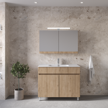 Έπιπλο μπάνιου (σετ) βάση, νιπτήρας και καθρέπτης - ντουλάπι Toledo 100 Royal Bath