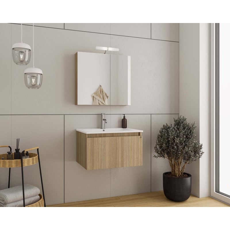 Έπιπλο μπάνιου (σετ) βάση, νιπτήρας και καθρέπτης - ντουλάπι Liberty 75 Drop