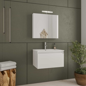 Έπιπλο μπάνιου (σετ) βάση, νιπτήρας και καθρέπτης - ντουλάπι Liberty 75 Drop