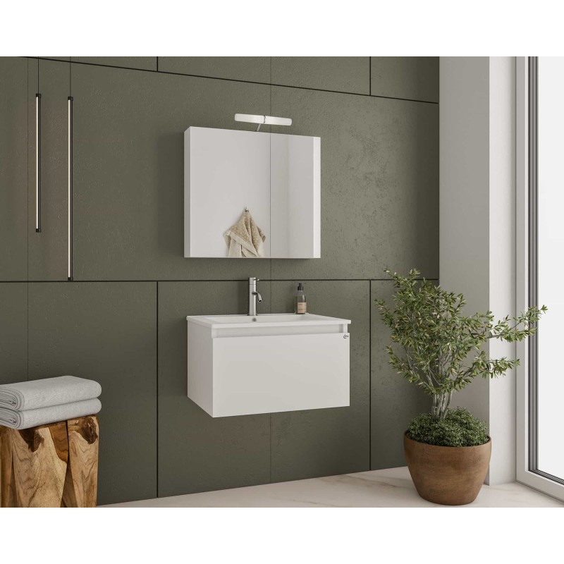 Έπιπλο μπάνιου (σετ) βάση, νιπτήρας και καθρέπτης - ντουλάπι Liberty 75 Drop