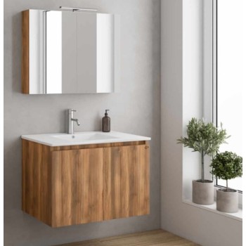 Έπιπλο μπάνιου (σετ) βάση, νιπτήρας και καθρέπτης - ντουλάπι Verona 75 Drop