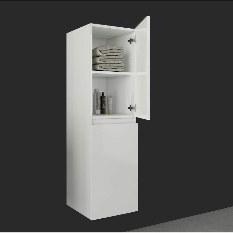 Κρεμαστή στήλη 34cm λευκό με 2 αποθηκευτικούς χώρους 5SLX035WH Drop 