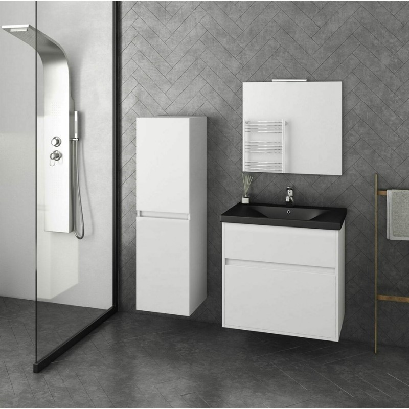 Κρεμαστή στήλη 34cm λευκό με 2 αποθηκευτικούς χώρους 5SLX035WH Drop 