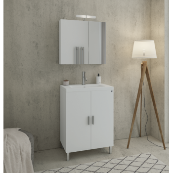 Έπιπλο μπάνιου (σετ) βάση, νιπτήρας και καθρέπτης - ντουλάπι Roma 70 Drop