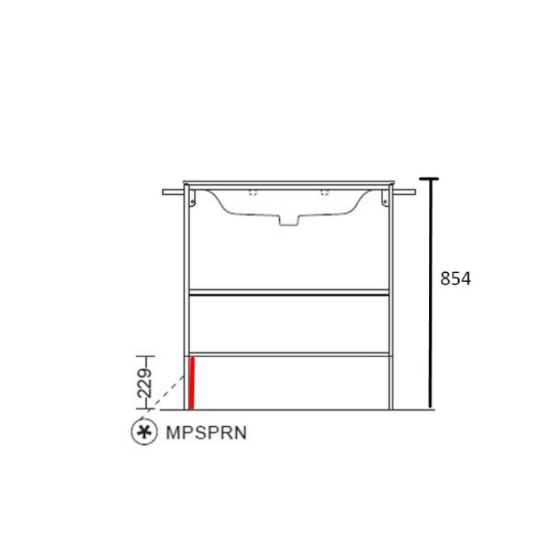 Κιτ για επιδαπέδια εγκατάσταση επίπλου μπάνιου MPSPRN GSI