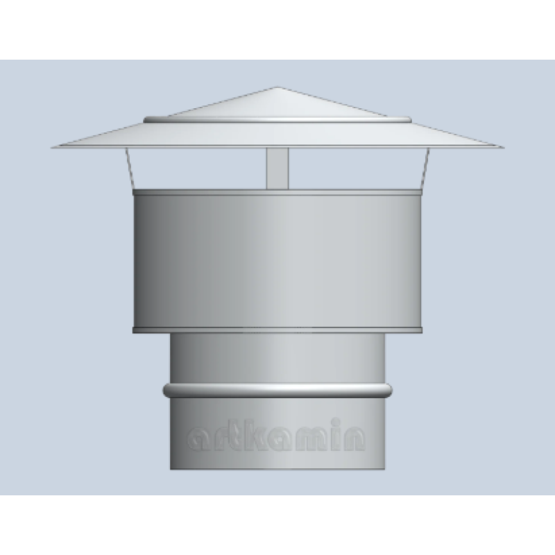 Καπέλο καμινάδας Αντιανεμικό Inox Φ200 Artkamin