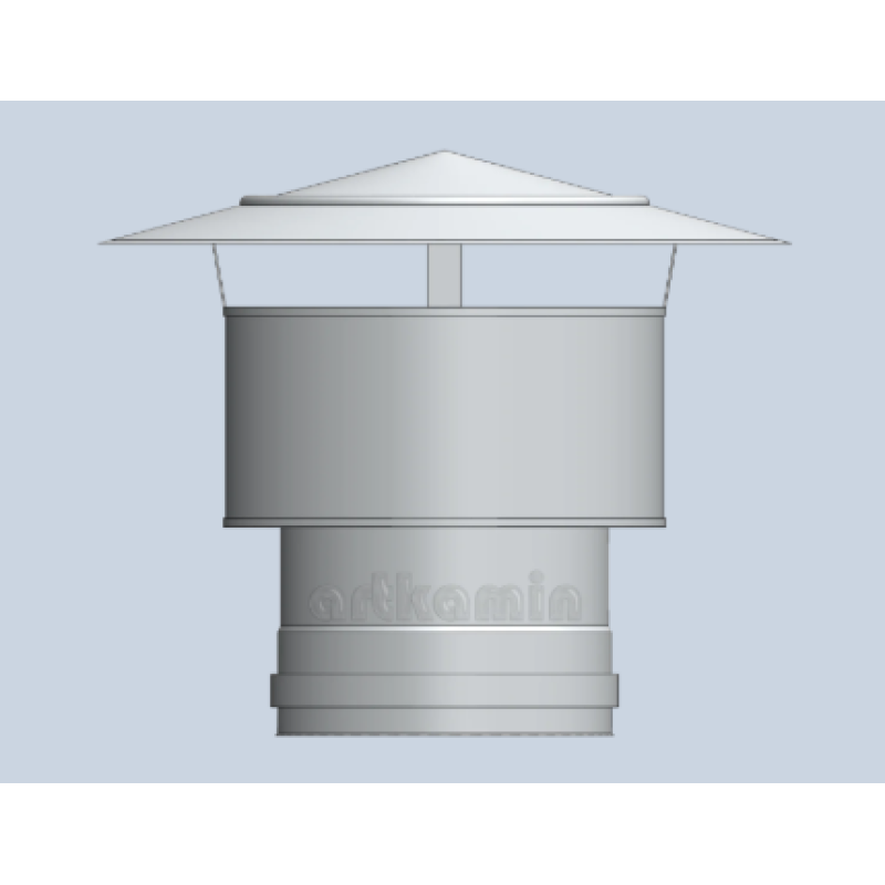 Καπέλο καμινάδας Αντιανεμικό Inox Φ200 Artkamin
