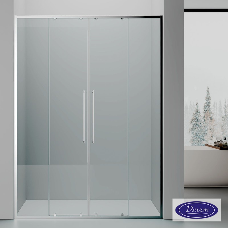 Καμπίνα ντουζιέρας h.200cm με 2 σταθερά & 2 συρόμενα φύλλα χρωμέ SL2L_C-100 Elli Slider 2+2 Devon Καμπίνα ντουζιέρας h.200cm με 2 σταθερά & 2 συρόμενα φύλλα χρωμέ SL2L_C-100 Elli Slider 2+2 Devon