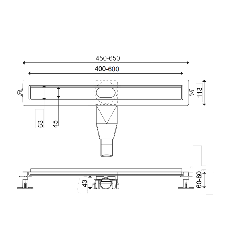 Κανάλι ντους FL Flat Linear Wirquin Κανάλι ντους FL Flat Linear Wirquin